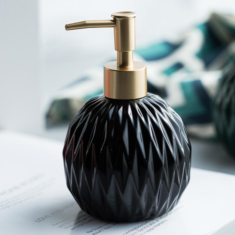 Ceramic Soap Dispenser Bottle, Refillable Hand Soap Dispenser Container For Business Trip And Outdoor Activities