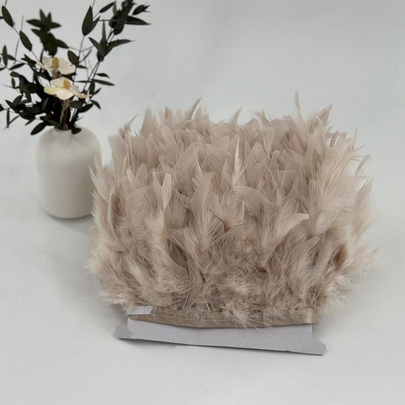 10-15cm Coffee Turkey Feather Trim Feathers Fringe Ribbon DIY Sewing Clothing Handwork Wedding Dress Crafts Party Decorations