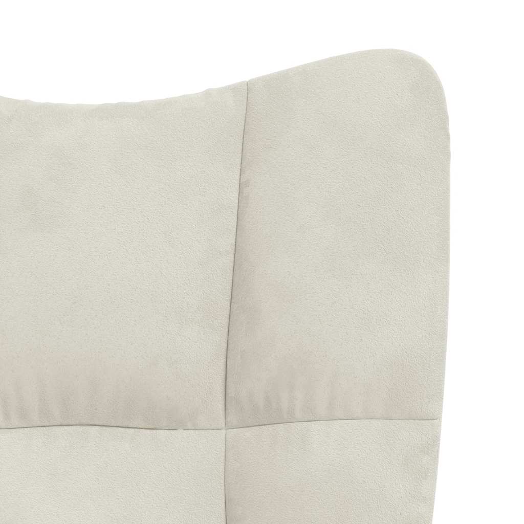Vidaxl Rocking Armchair, Cream, Upholstered with Velvet