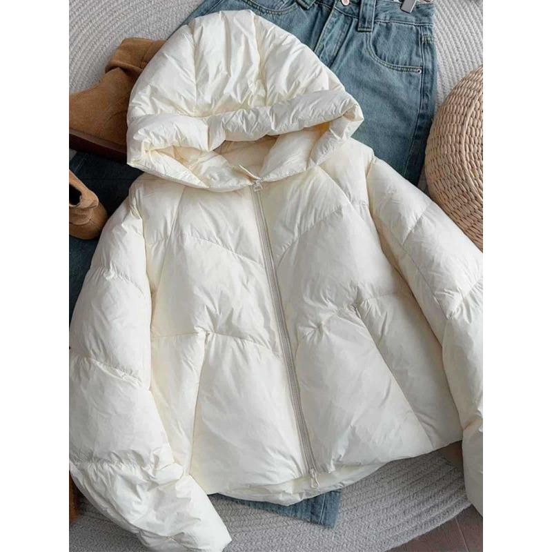 Nouveaux vêtements d'hiver simples courts en coton mode femme veste ample épaissie chaude marée