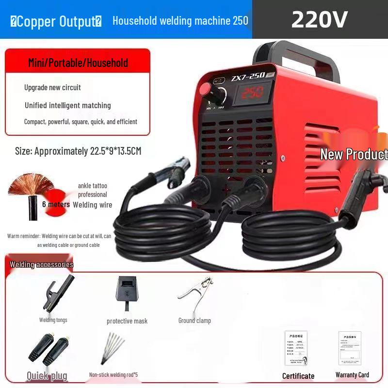 Aparat de Sudură DC Casnic 250A 220V Complet din Cupru - Tip Rucsac Compact