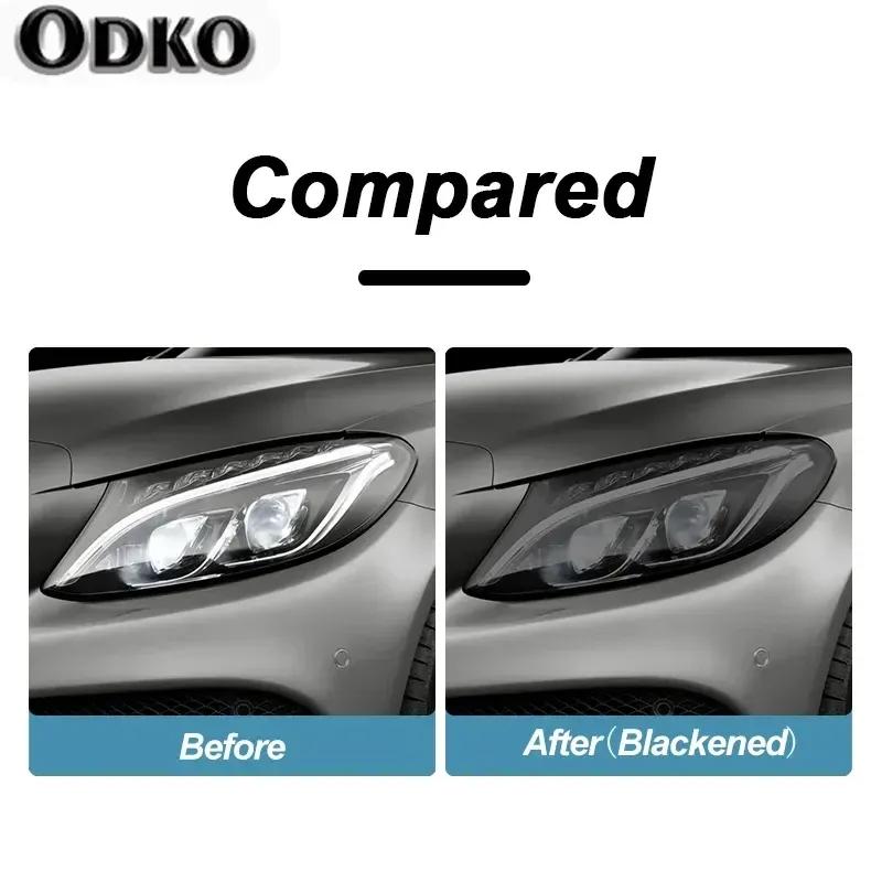 Car Headlight Protective Film Smoked Black Tint Wrap Vinyl Transparent TPU Sticker For Mercedes Benz C Class W205 C63 S205
