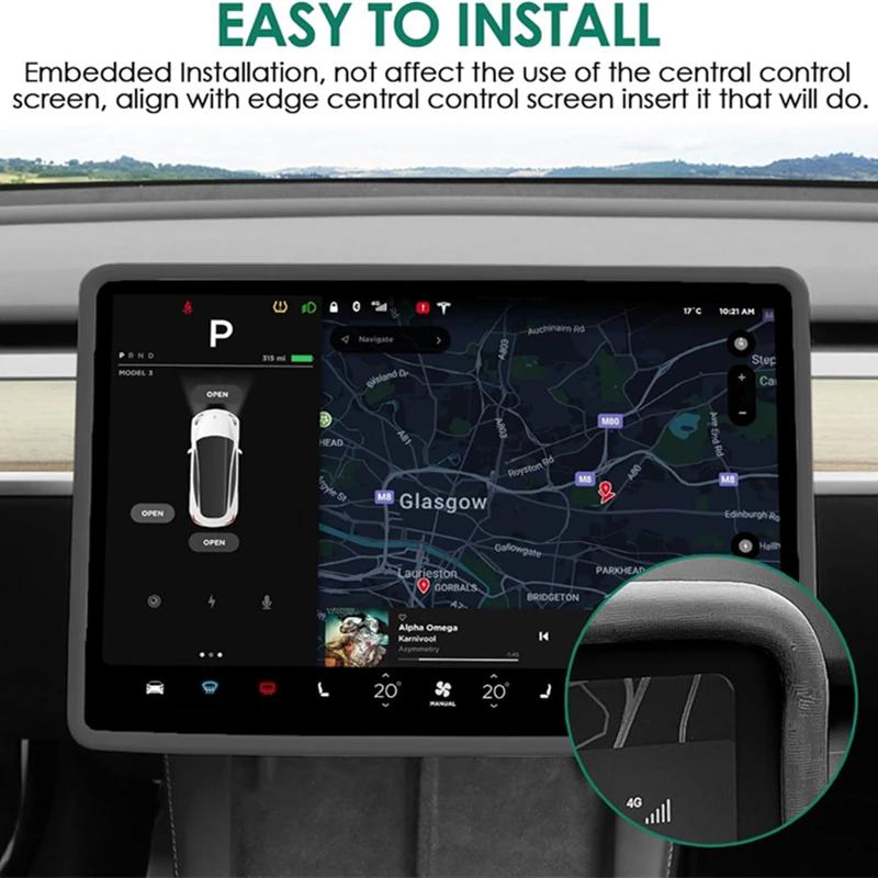Center Console Screen Protector Frame for Tesla Model Y Juniper Model 3 Highland 2025 Display Edge Protector Auto Accessories