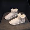 Fleece thickened snow boots women's 2025 winter new cold-proof short cotton boots warm Northeast cotton shoes flat short boots