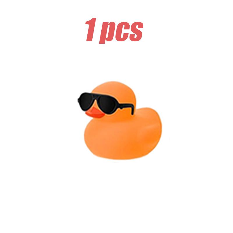 

1-100Pc Small Orange Rubber Ducks Set In Bulk With Sunglasses Float Squeak Tiny Rubber Duck Plaything For Kids Party Birthday Supplies