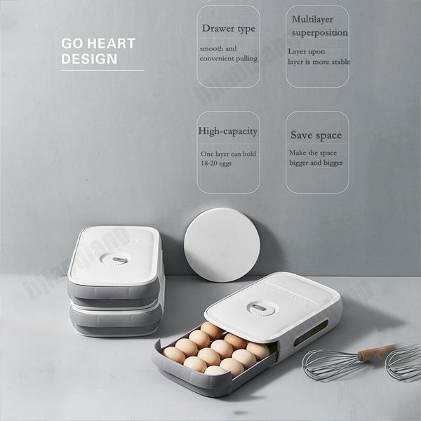 Egg Storage Container Household Colourful Multi-Layer Egg Fresh Storage Box for Kitchen Fridge