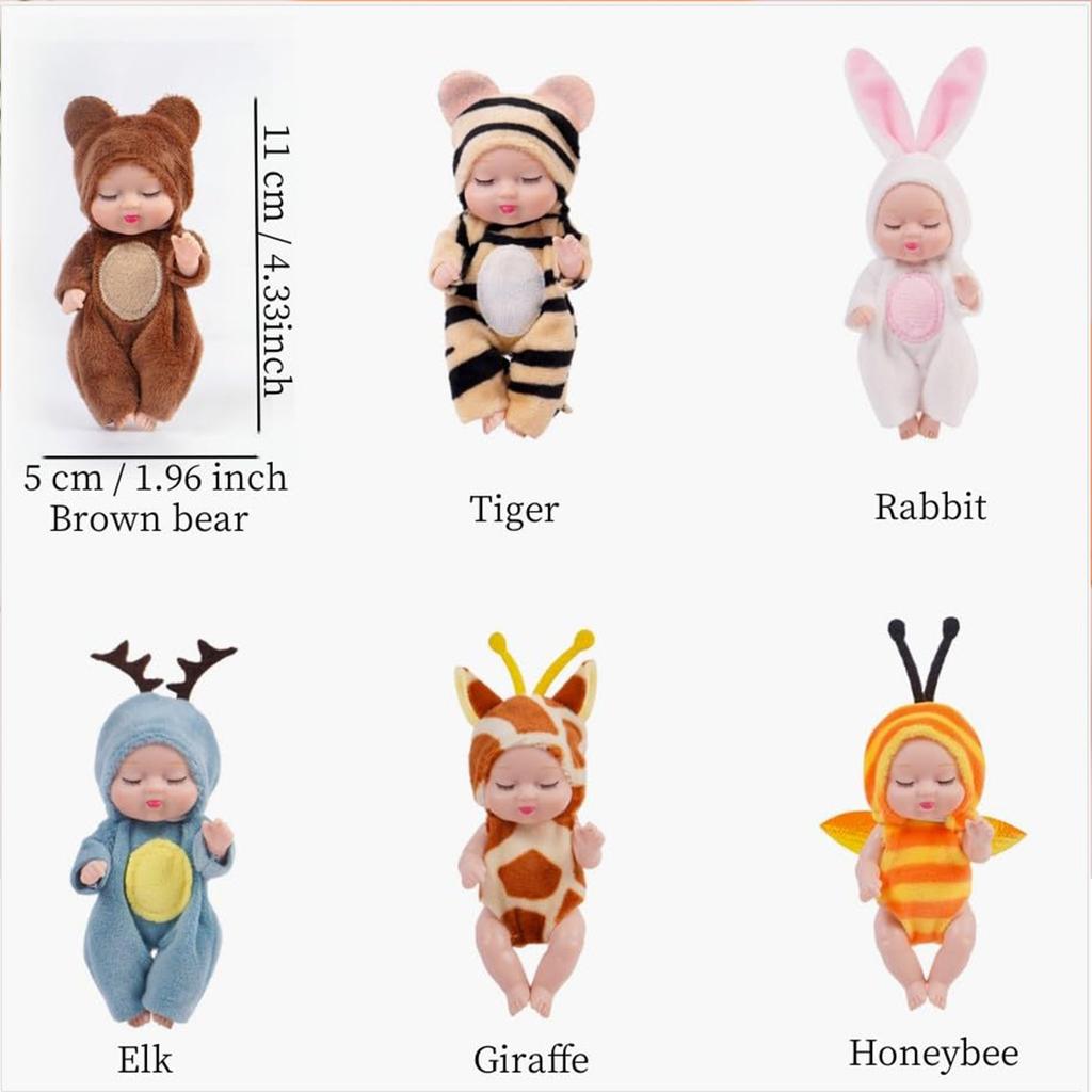 4-дюймовые куклы-младенцы, набор из 6 предметов, реалистичные игрушки-куклы с милой одеждой для кукол ручной работы, подходящие для детей от 3 лет и старше