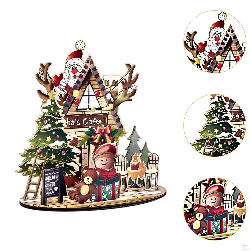 2 Pieces Christmas House 3D Puzzles Set DIY Puzzle Gift Cute Toys Tabletop