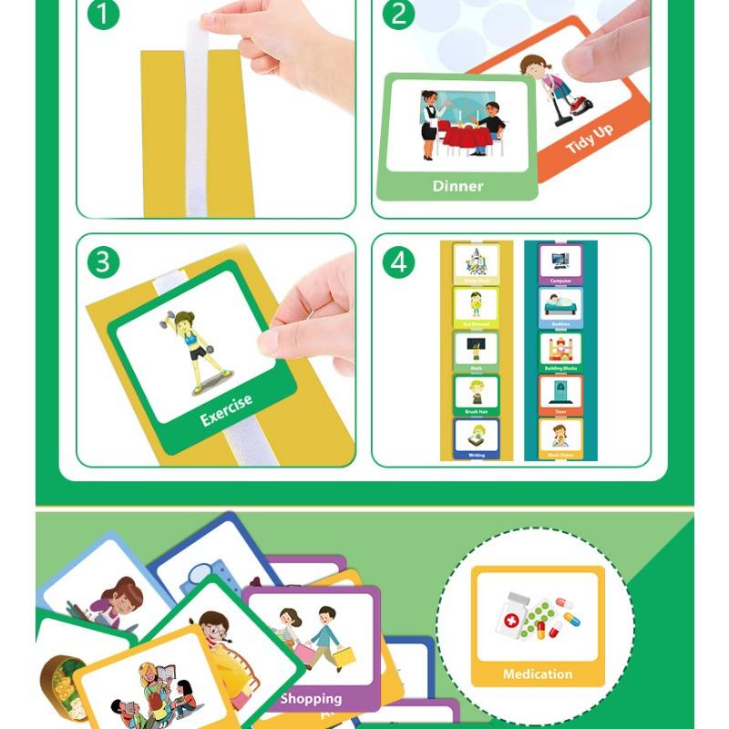 Kids Early Education Visual Daily Schedule Planning Cards For Children Good Habit Cultivation