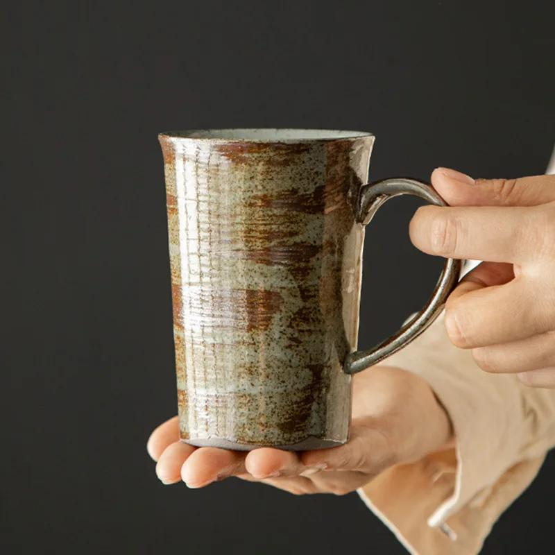 High Capacity Personalized Mug Retro Japanese-style Household Use Coffe Ceramic Cup Espresso Cups Teaware Cafes Drinkware Coffee