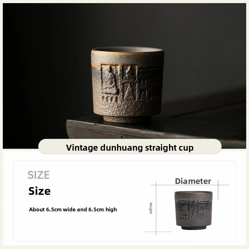 Retro Gold-plated Iron Glaze Dunhuang Cup Tea Cup Master Cup Ancient Early-fired Handmade Ceramics Tea Cup Kung Fu Tea
