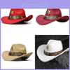Vintage Cowhead Star Badge Western Cowboy Hat With Wide Brim For Adults And Kids