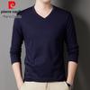 Pierre Cardin Men's Mercerized Cotton V-Neck Long Sleeve T-Shirt