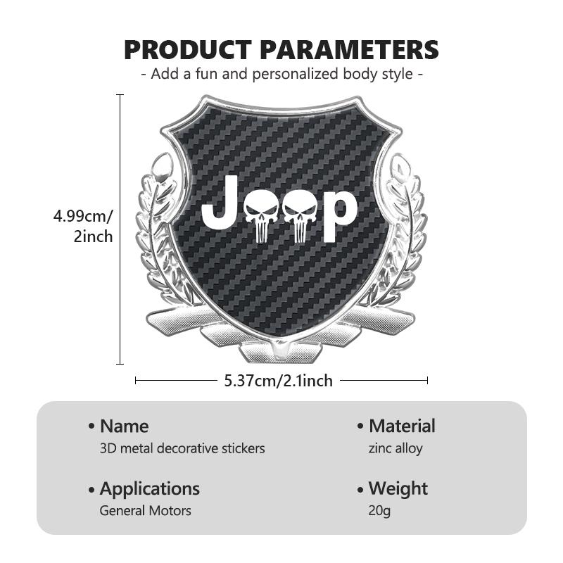 For Jeep Car Wheat Badge Sticker Window Metal Decoration Stickers Auto Accessories Cherokee Wrangler JK Gladiator Compass