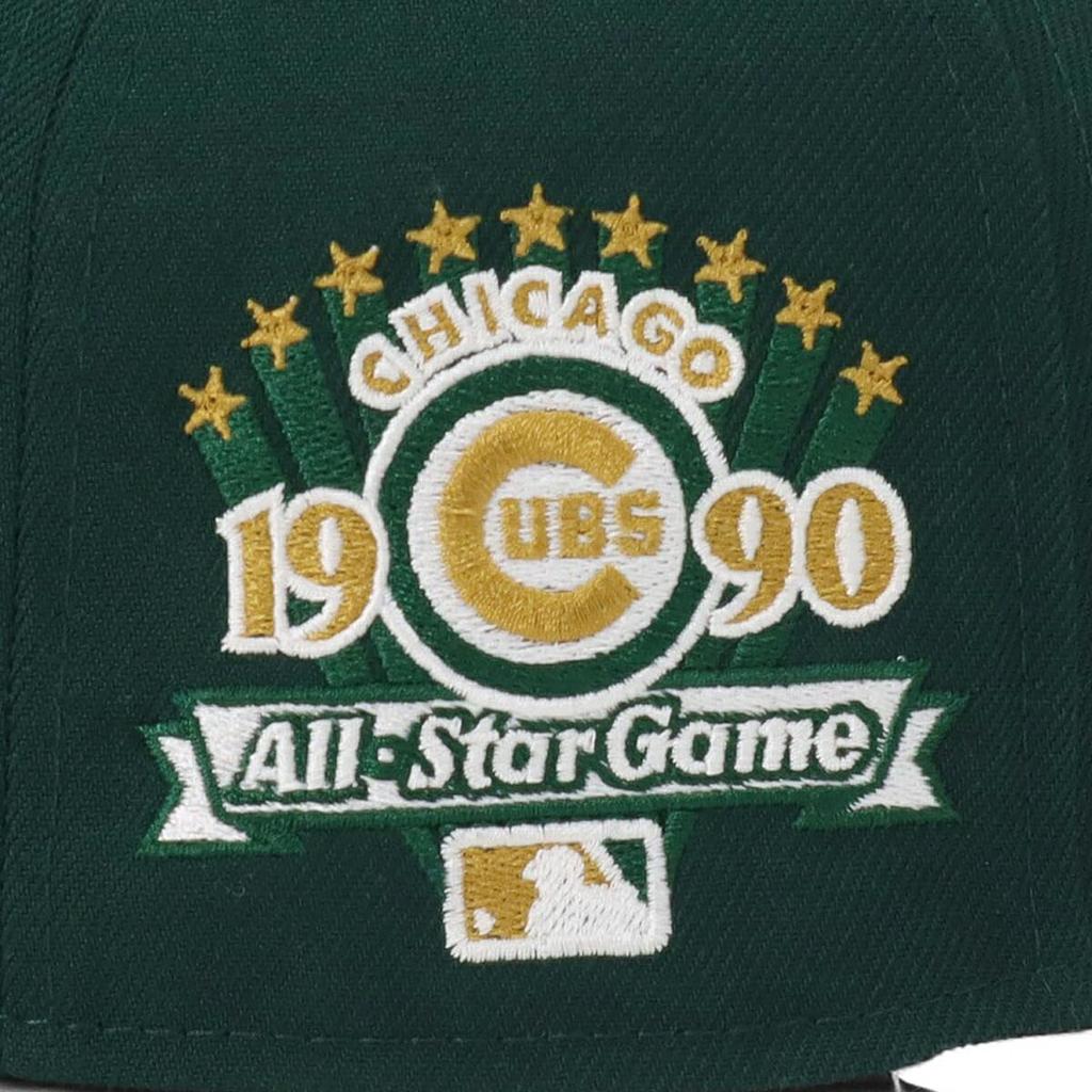 New Era 59FIFTY Cap MLB Chicago Cubs CHC Dark Green Side Patch Sneakers ONSPOTZ Exclusive and Gokyu Fifty 5950 Side Patch Straight Flat Visor Fashion