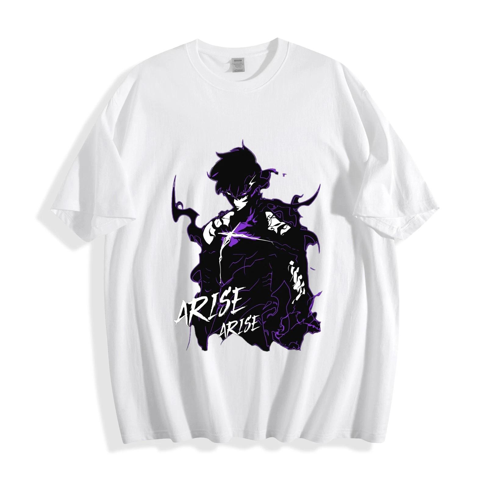 Solo Leveling Arise Graphic T-Shirt-Iconic Shadow Monarch Purple Aura Unisex Tee XL