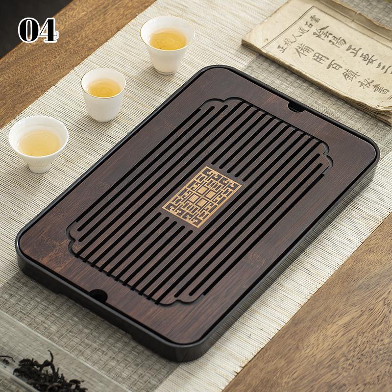 2025 Neo-Chinese Bamboo Tea Tray Kung Fu Tea Set Tray Hollow Out Grid Disk Quick Drainage Storage Tea Tray Dry And Wet Dual Use