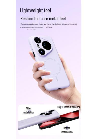 Huawei Pura 80 Pro Magnetic Silicone Phone Case for Huawei Mate 70 Pro - Skin-Feel, Suitable for Men and Women