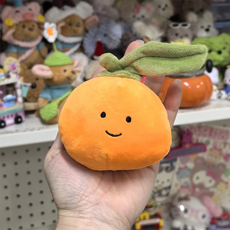 Bean Eye Citrus Plush Pendant Women Cute Simulation Fruits Series Plush Doll Pendants Key Soft Plushies Backpack Keychain