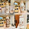 Capybara Childrens Insulated Water Bottle With Double Straw Lock For School Kids