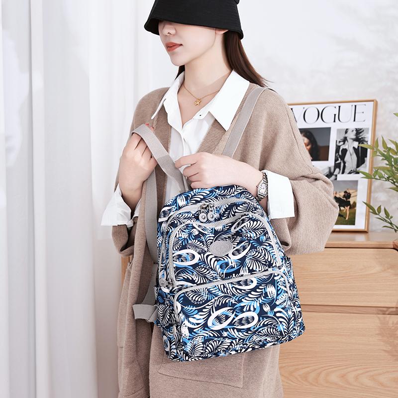 Printed Nylon Backpack Lightweight Travel Backpack