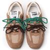 2024 Autumn Women's Dexun Leather Sneakers: Two-Color Laces, Forrest Gump Style, Casual Dad Shoes