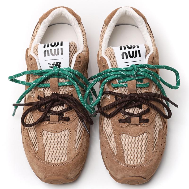 2024 Autumn Women's Dexun Leather Sneakers: Two-Color Laces, Forrest Gump Style, Casual Dad Shoes