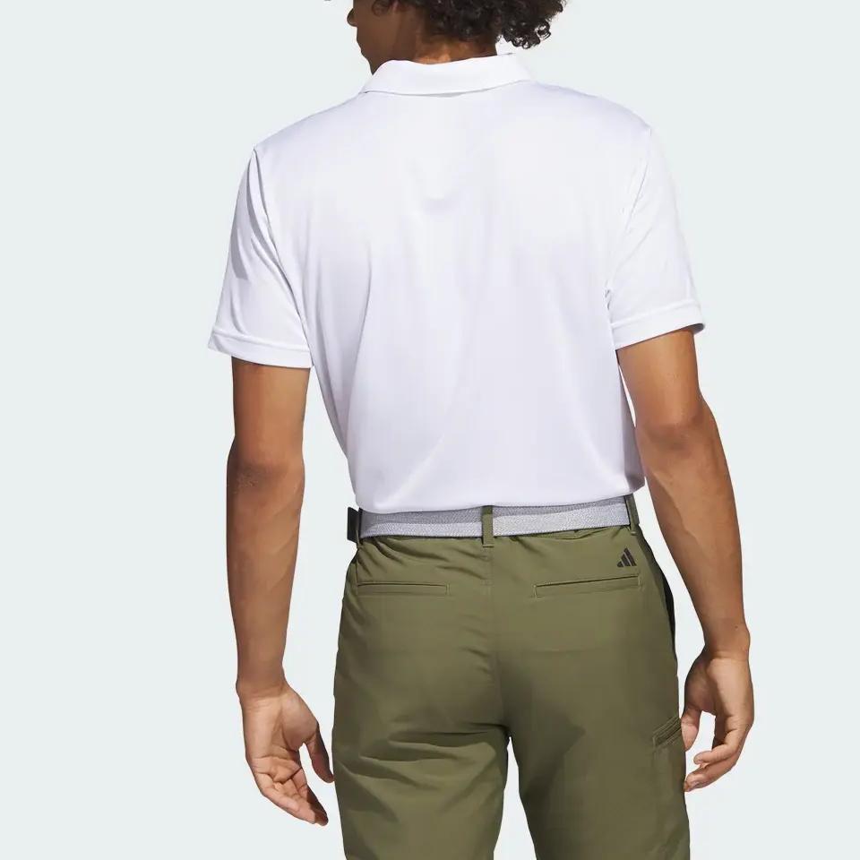 Adidas Solid Color Logo Polo Shirt Men Tops White IA5447
