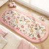 Tappeto Decorazione Soggiorno Stile Francese Tappeti con Motivo Floreale per Camera da Letto Morbido Soffice Tappetino da Pavimento Comodino Tappeto Spesso in Peluche per la Casa
