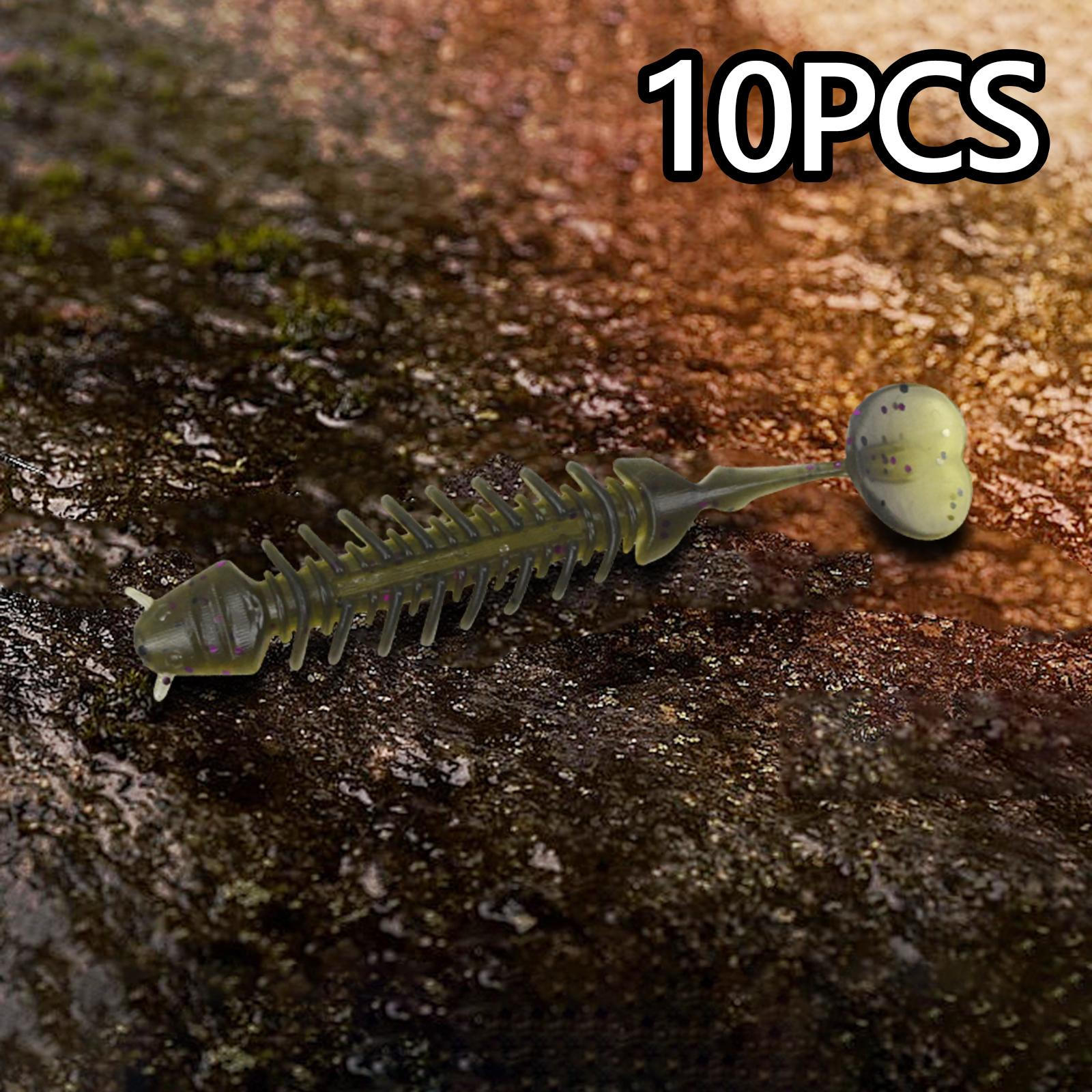 

10 штук мягкие рыболовные приманки искусственные приманки с лопастным хвостом для ловли краппи темно-зеленого