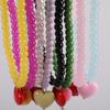 Colorful Beaded Heart Necklace – Versatile, Sweet Collarbone Chain for Women