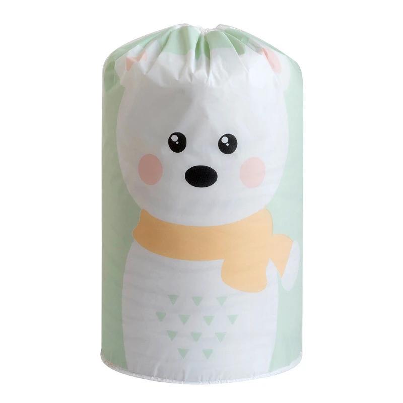 Cartoon Bear Collapsible Storage Bag Transparent Storage Organizers Clothes Blanket Baby Toy Basket Travel Suitcases Quilt Bags
