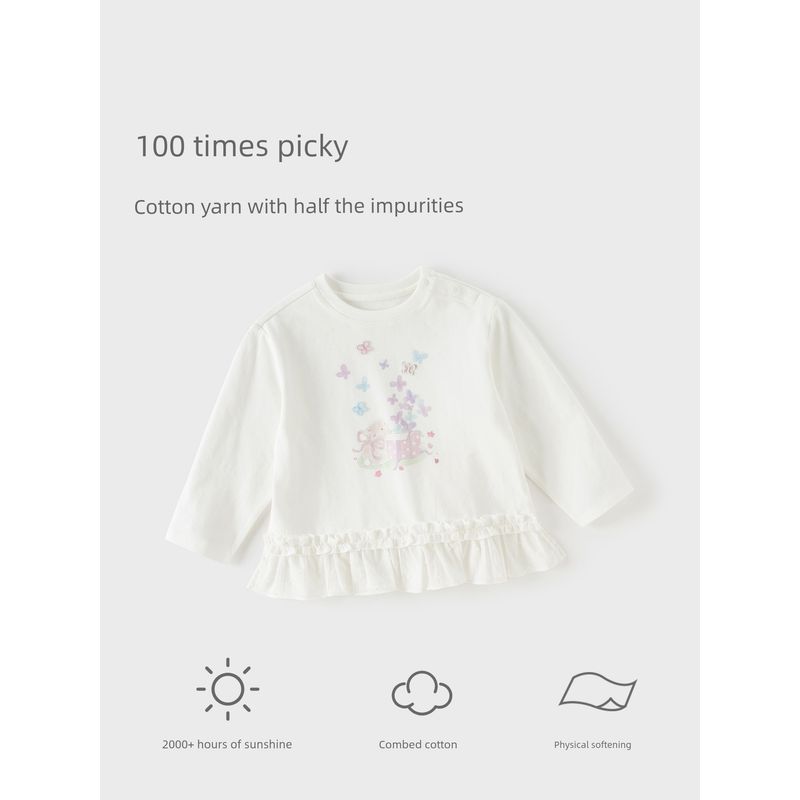 David Bella Children's Long-Sleeve T-Shirt 2026 Spring New Style Girls' Base Shirt Baby Pure Cotton Stylish Top Class a