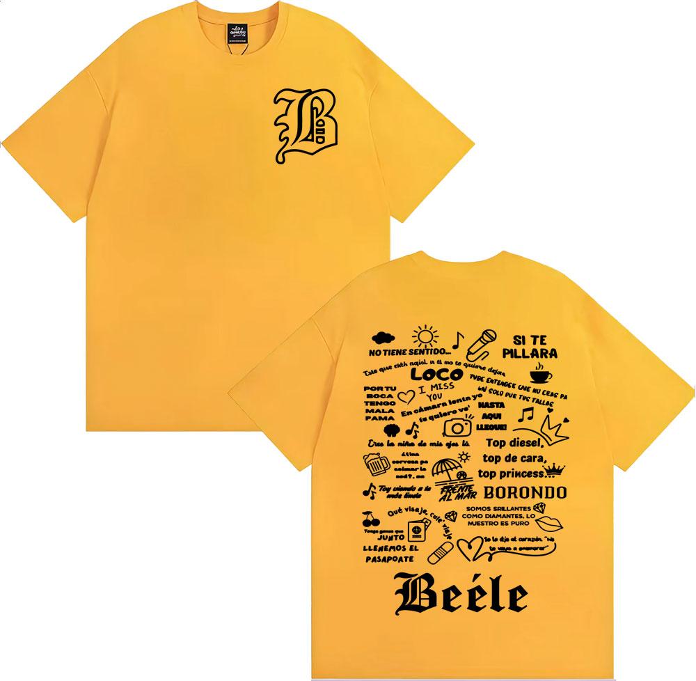 Rapper Beele Borondo Tour 2025 Bedrucktes T-Shirt Herren Damen Kleidung Baumwolle Kurzarm T-Shirt Harajuku Hip Hop Mode T-Shirt