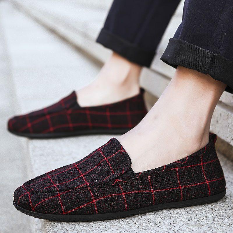 Fashion Man Shoe Ethnic Style Black Flat Breathable Slip-on Sneakers Designer Luxury Retro Hiking Classic Original Casual Shoes for Men