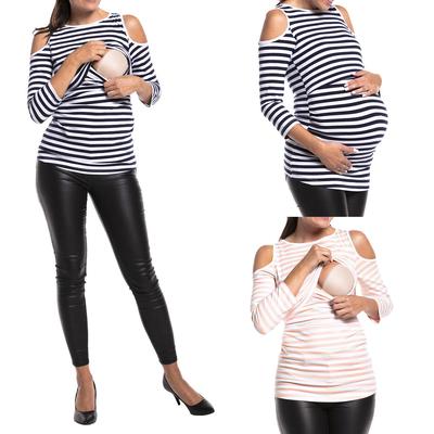 Maternidade Verão Feminino manga curta listrada Sólidos retalhos camisetas Amamentação Roupa enfermagem tops para as mulheres grávidas Maternidade Verão Feminino manga curta listrada Sólidos retalhos camisetas Amamentação Roupa enfermagem tops para as mulheres grávidas