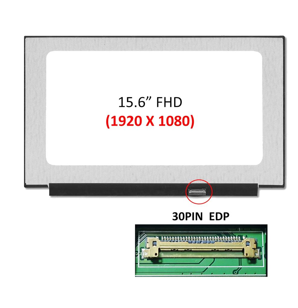 FULLCOM New 15.6-inch Screen, compatible with N156HGA-EA3, also fits NT156FHM-N51, NT156FHM-N62, and NT156FHM-N61 (without bracket). 1920x1080 Slim