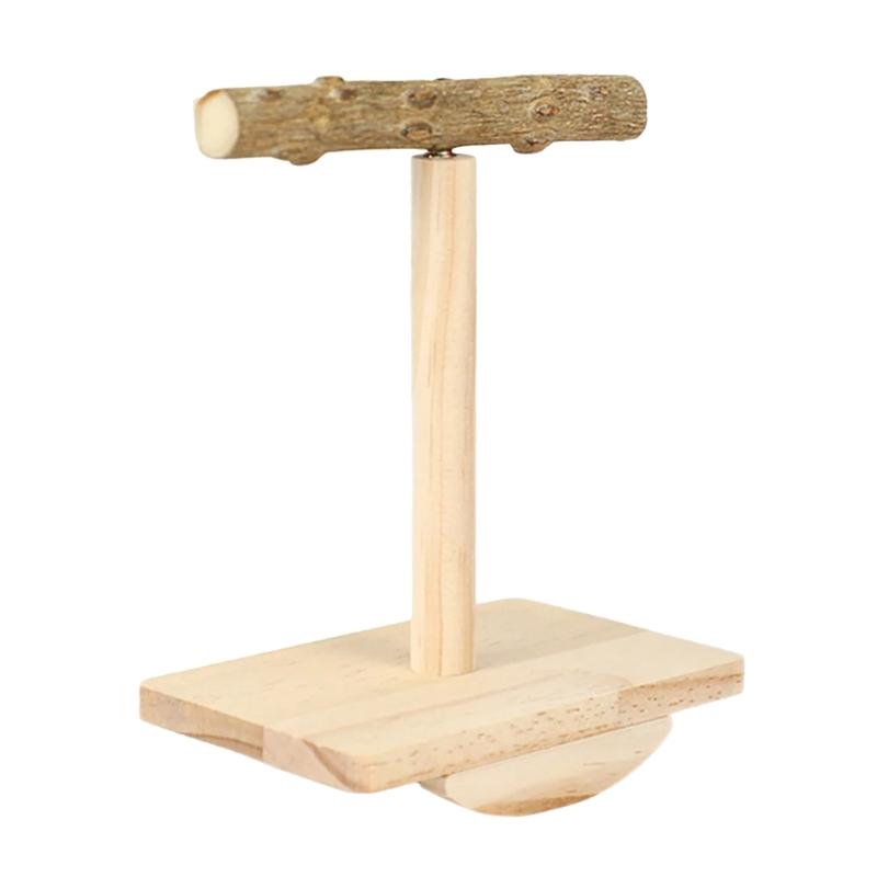 Wooden Bird Perches Stand Parrots Swing Toy with NonSlip Rubber Sticker for Budgies and Cockatiels