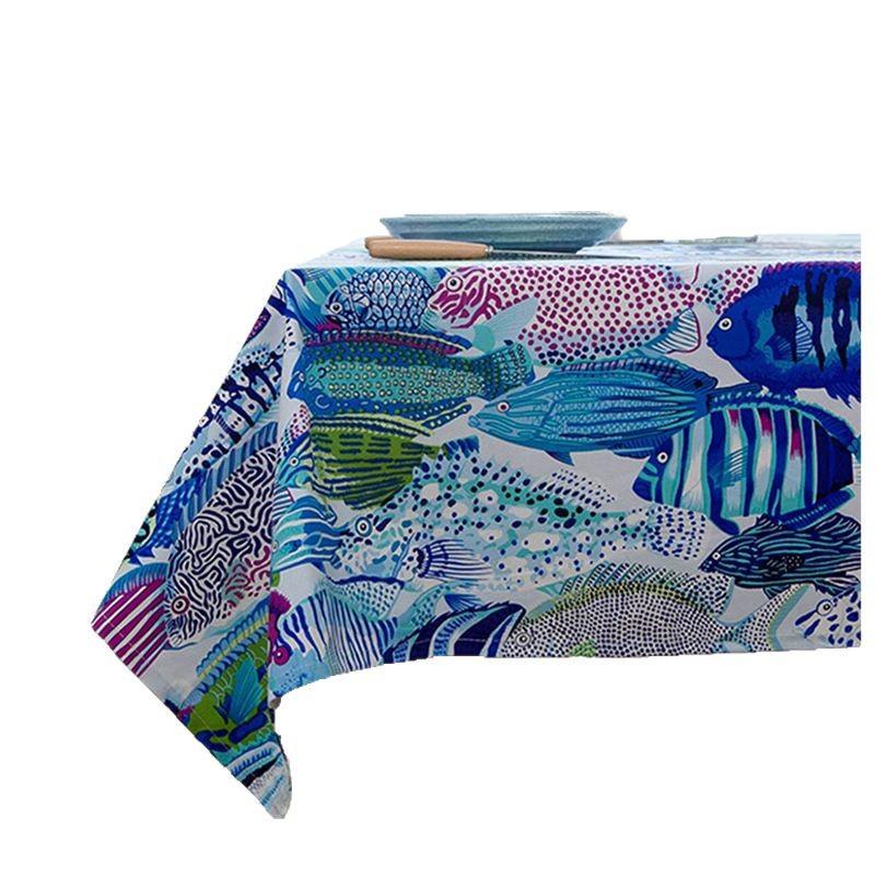 Cotton Thickened Tablecloth Cartoon Color Tropical Fish Ocean Cover Towel Active Coffee Table Tablecloth Dining Table Cloth