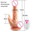 Telescopic Vibrating Dildos for Women Foreskin Testicles Dildo Anal Vaginal Stimulation Sex Toys Female Masturbation Heat Penis