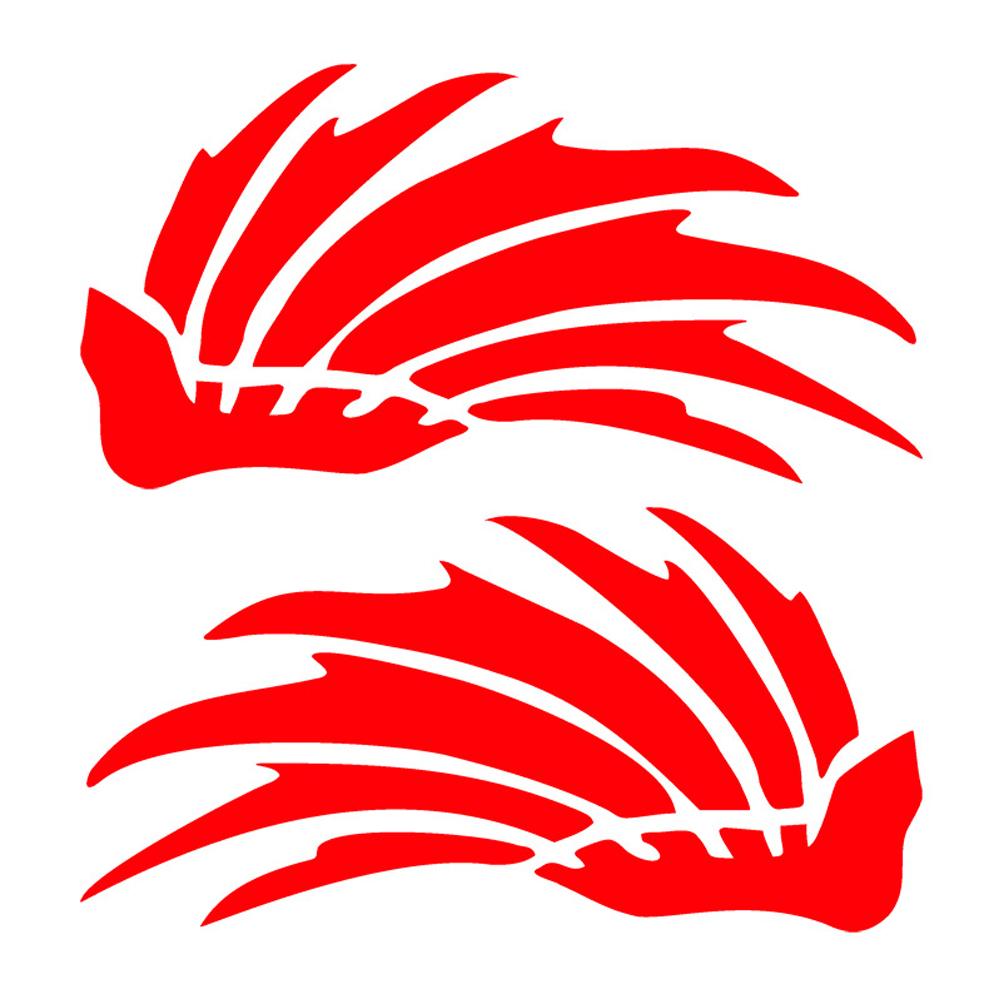 2Pcs Creative Helmet Sticker Wings Feathers Design Removable Vinyl ReflectionDecal for Motorcycle Electric Bike Decoration