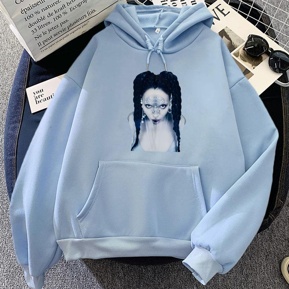 Grafische Kapuzenpullover für Damen und Herren, Winter-Sweatshirts mit Kapuze, EUSEXUA FKA Twigs Sängerin, bedruckte Pullover, Kapuzenpullover im Gothic-Stil, Sudaderas