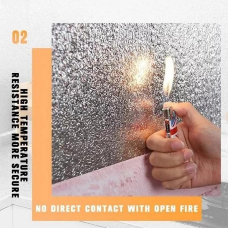 Folie de aluminiu anti-fouling la temperatură înaltă, folie de tapet pentru dulap Film 40cm/60cm*1m Autocolante autoadezive rezistente la ulei de bucătărie, aragaz