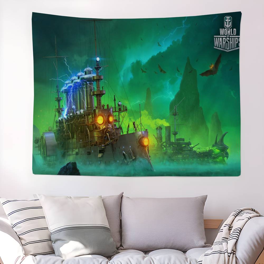 Warships Games World Of Warships Printed Large Wall Tapestry Cheap Hippie Wall Hanging Bohemian Tapestries Mandala Home Decor