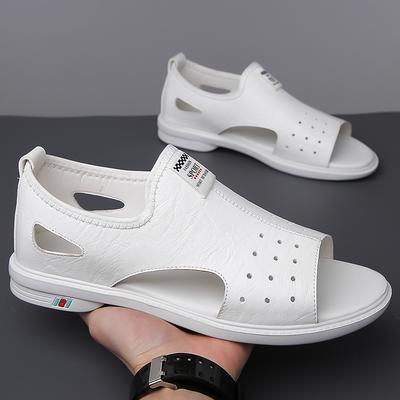 Moda Nueva Llegada Sandalias de Cuero para Hombre Cómodas Zapatos de Playa de Verano para Hombre Antideslizantes Sandalias Zapatillas Secado Rápido Zapatos Acuáticos para Vadeo