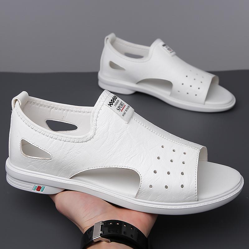 Fashion New Arrival Leather Men's Sandals Comfortable Male Summer Beach Shoes Non-Slip Men Sandaly Slippers Quick Dry Wading Aqua Shoes