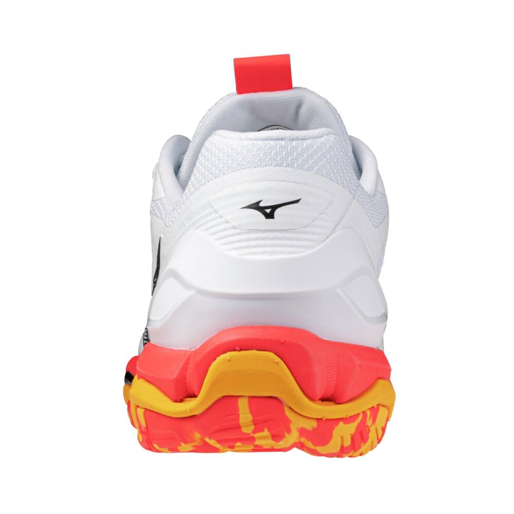 Mizuno Wave Stealth 6 Tennis Shoes, White/Black/Orange, Size 23.0 cm, 2E
