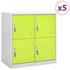 VidaXL 5x Locker Cabinets Lockable Filing Cabinets Storage Cabinets Organizer Office Light Grey and 3095230
