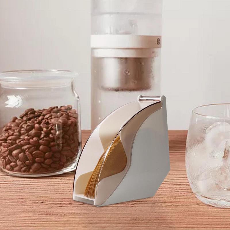 Triangle Coffee Filter Storage Cone Coffee Filters Storage Acrylic Triangle Coffee Filter Holder With Dustproof Cover Storage