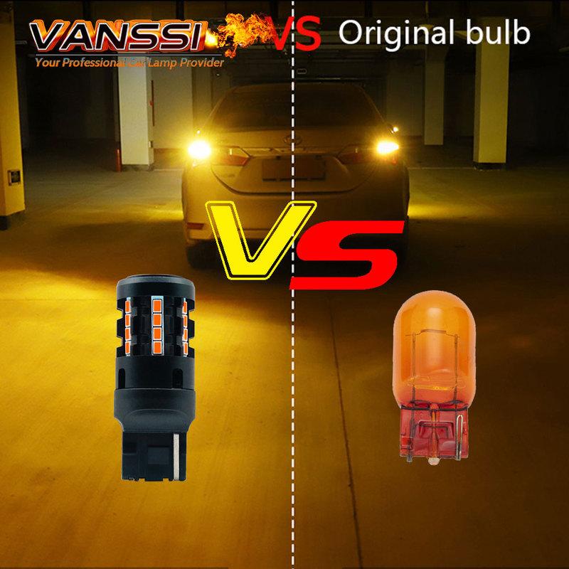 2Pcs BA15S P21W LED No Hyper Flash Amber Yellow T20 W21W 7440 WY21W 1156 BAU15S PY21W LED Bulbs Car Turn Signal Light 12V-24V